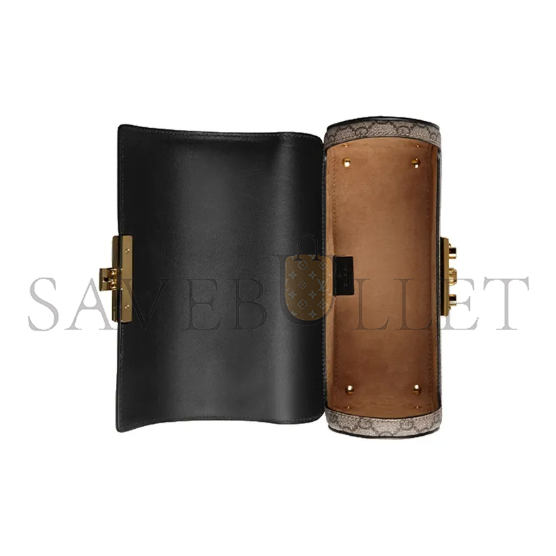 GUCCI PADLOCK CANVAS WITH LEATHER SHOULDER BAG 603221 (24*17*10cm)